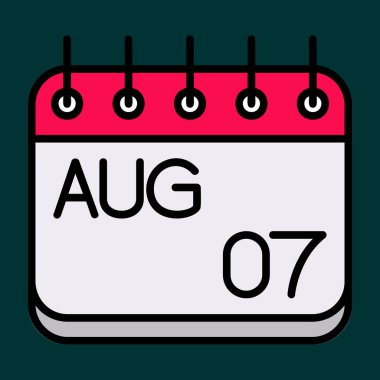 Ağustos simgesi, vektör illüstrasyonu basit tasarım