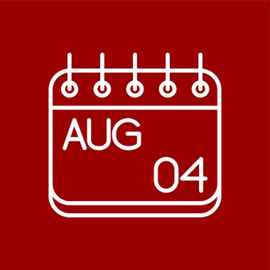 Ağustos simgesi, vektör illüstrasyonu basit tasarım