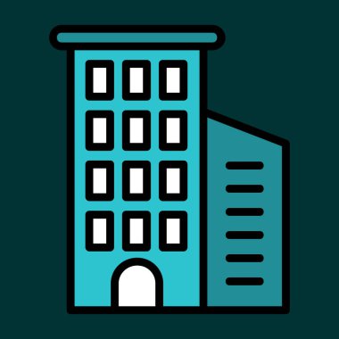 bina simgesi, vektör illüstrasyonu basit tasarım