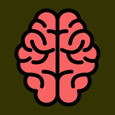 Beyin simgesi, vektör illüstrasyonu basit tasarım