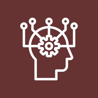 Zeka simgesi, vektör illüstrasyonu basit tasarım