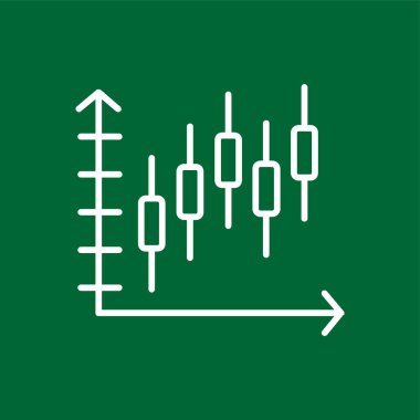 Grafik simgesi üzerindeki çan eğrisi, vektör illüstrasyonu basit tasarım