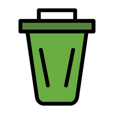 Çöp simgesi, vektör illüstrasyonu basit tasarım