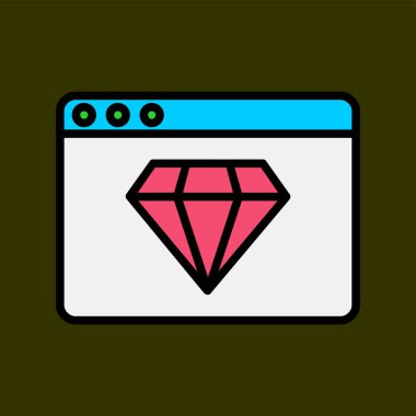 Elmas simgesi, vektör illüstrasyonu basit tasarım