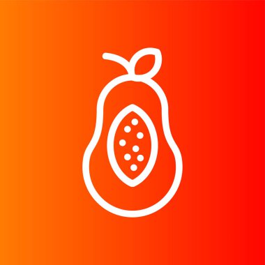 Papaya simgesi, vektör illüstrasyonu basit tasarım