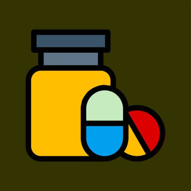 ilaç simgesi, vektör illüstrasyonu basit tasarım