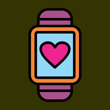 smartwatch simgesi, vektör illüstrasyonu basit tasarım