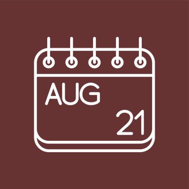 Ağustos simgesi, vektör illüstrasyonu basit tasarım