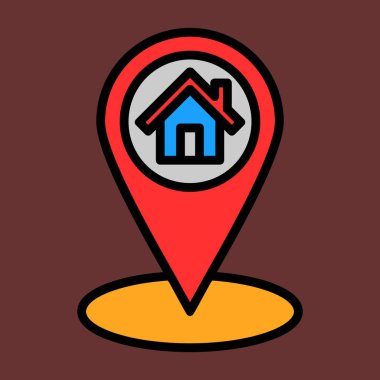 konum pin simgesi, vektör illüstrasyonu basit tasarım