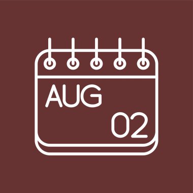 Ağustos simgesi, vektör illüstrasyonu basit tasarım