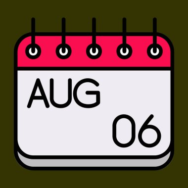 Ağustos simgesi, vektör illüstrasyonu basit tasarım