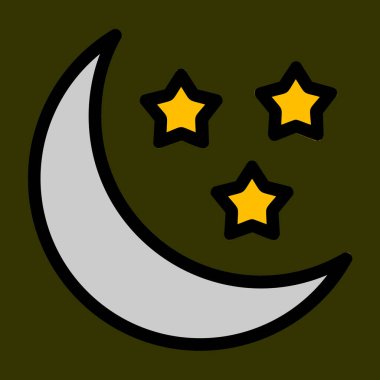gece simgesi, vektör illüstrasyonu basit tasarım