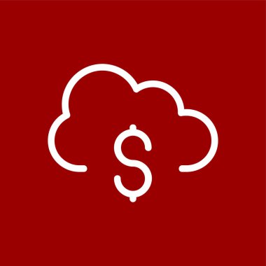 Bulut bankacılık simgesi, vektör illüstrasyonu basit tasarım