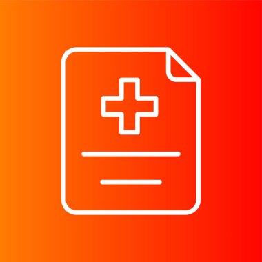 Tıbbi geçmiş simgesi, vektör illüstrasyonu basit tasarım