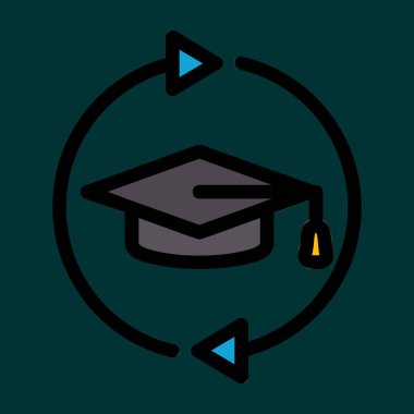 Eğitim simgesi, vektör illüstrasyonu basit tasarım