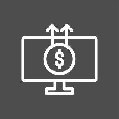 Çevrimiçi İş simgesi, vektör illüstrasyonu basit tasarım