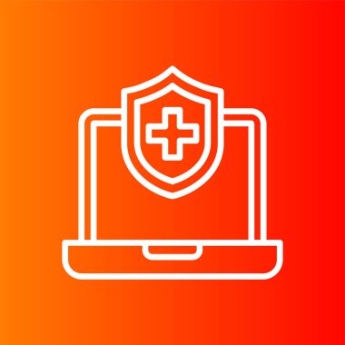 Çevrimiçi Sigorta simgesi, vektör illüstrasyonu basit tasarım
