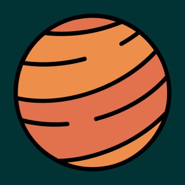 Jüpiter simgesi, vektör çizimi basit tasarım