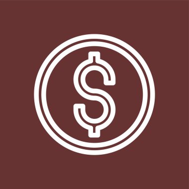 Dolar simgesi, vektör illüstrasyonu basit tasarım