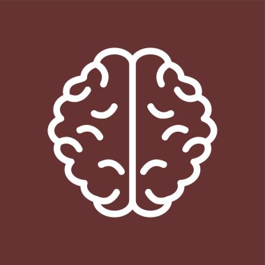 Beyin simgesi, vektör illüstrasyonu basit tasarım