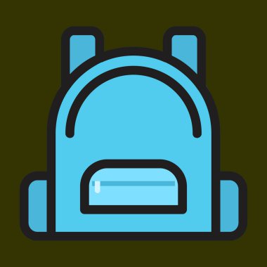 sırt çantası simgesi, vektör illüstrasyonu basit tasarım