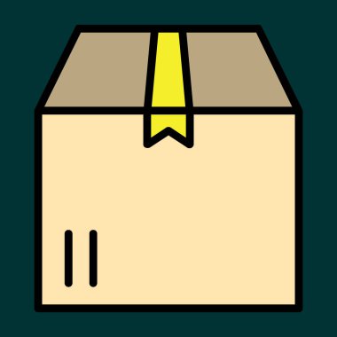 Teslimat kutusu simgesi, vektör illüstrasyonu basit tasarım