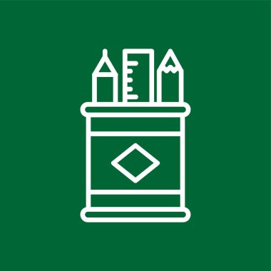 Kalem kutusu simgesi, vektör illüstrasyonu basit tasarım