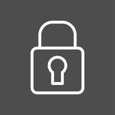 asma kilit simgesi, vektör illüstrasyonu basit tasarım