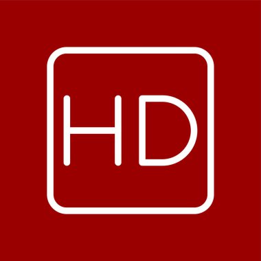 HD simgesi, vektör illüstrasyonu basit tasarım