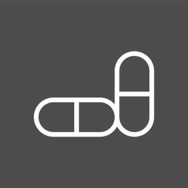 Kapsüller simgesi, vektör illüstrasyonu basit tasarım