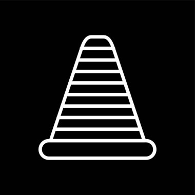 Trafik konisi simgesi, vektör illüstrasyonu basit tasarım