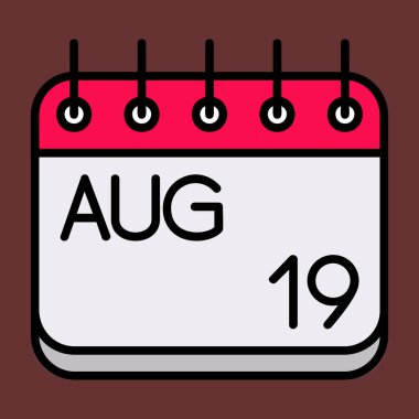 Ağustos simgesi, vektör illüstrasyonu basit tasarım