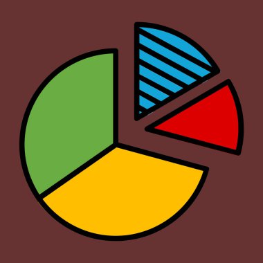 Pasta çizelgesi simgesi, vektör illüstrasyonu basit tasarım