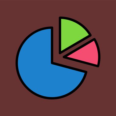 Pasta çizelgesi simgesi, vektör illüstrasyonu basit tasarım