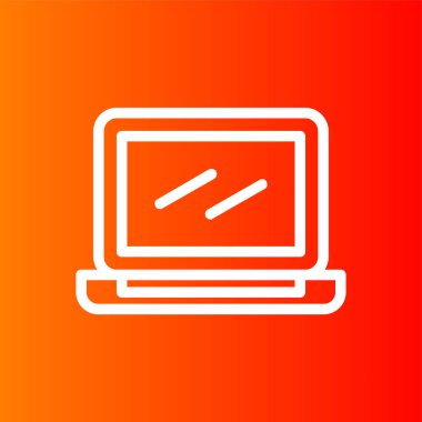 dizüstü bilgisayar simgesi, vektör illüstrasyonu basit tasarım