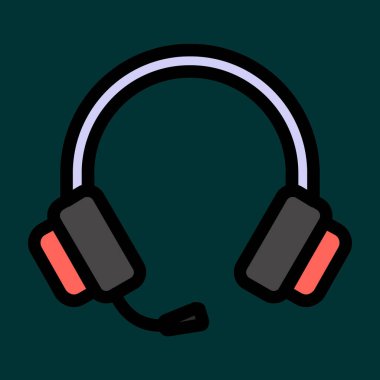 kulaklık simgesi, vektör illüstrasyonu basit tasarım
