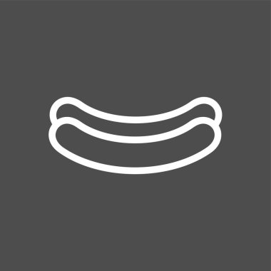 sosis simgesi, vektör illüstrasyonu basit tasarım