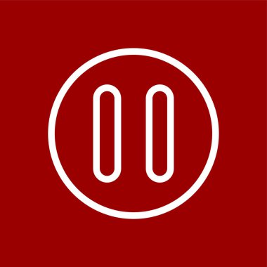 Düğme simgesini duraklat, vektör illüstrasyonu basit tasarım