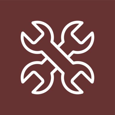 İngiliz anahtarı simgesi, vektör illüstrasyonu basit tasarım