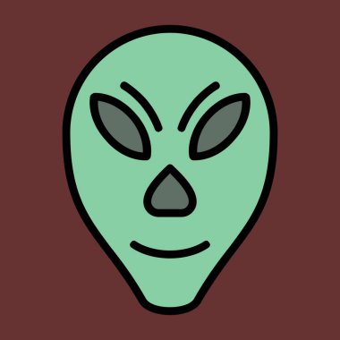 uzaylı simgesi, vektör illüstrasyonu basit tasarım