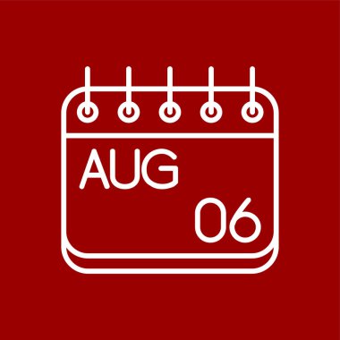 Ağustos simgesi, vektör illüstrasyonu basit tasarım