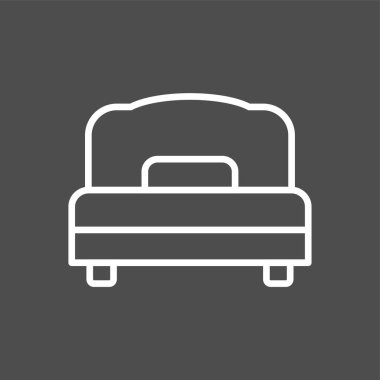 Çift taraflı yatak simgesi, vektör illüstrasyonu basit tasarım