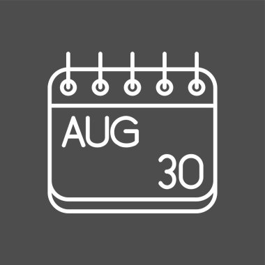 Ağustos simgesi, vektör illüstrasyonu basit tasarım