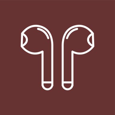 Kulaklık simgesi, vektör illüstrasyonu basit tasarım