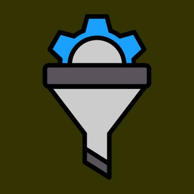 Simge filtreleniyor, vektör illüstrasyonu basit tasarım