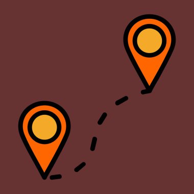 harita simgesi, vektör illüstrasyonu basit tasarım