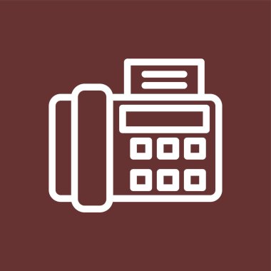 Faks Makinesi simgesi, vektör illüstrasyonu basit tasarım