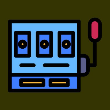 Slot simgesi, vektör illüstrasyonu basit tasarım