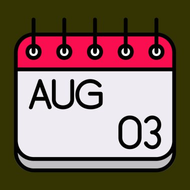 Ağustos simgesi, vektör illüstrasyonu basit tasarım