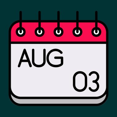 Ağustos simgesi, vektör illüstrasyonu basit tasarım